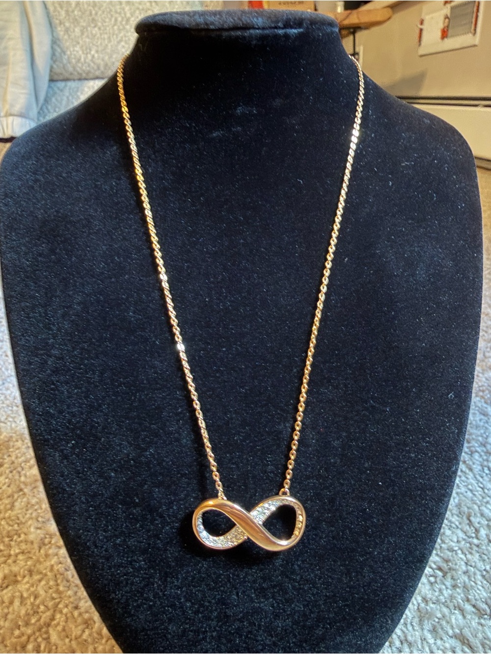 Swarovski Rose Gold Plated Infinity Necklace